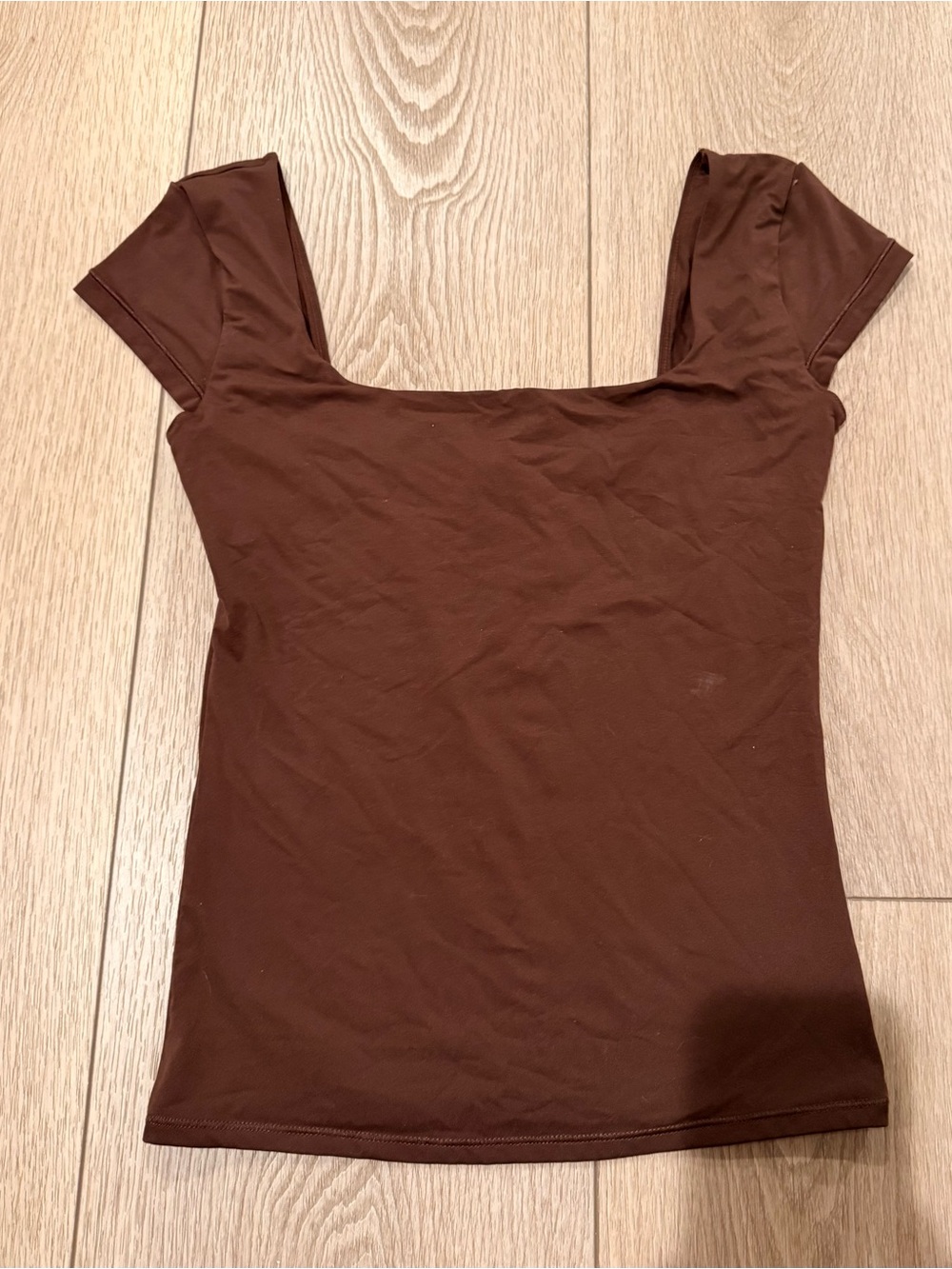 PINK Victoria's Secret Brown Square-Neck Crop Top